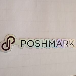 Poshmark logo spellout sticker posh office seller metallic letter 1